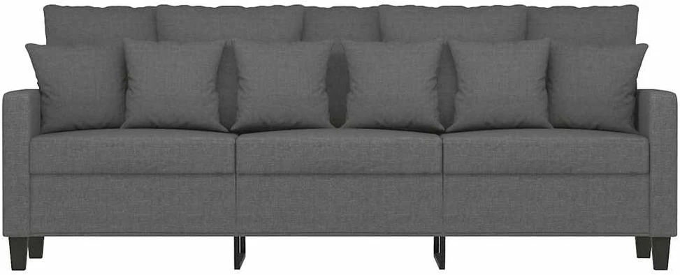 Trivietė sofa, tamsiai pilkos spalvos, 180cm, audinys