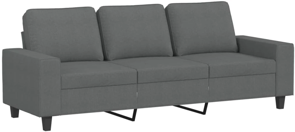 Trivietė sofa, tamsiai pilkos spalvos, 180cm, audinys
