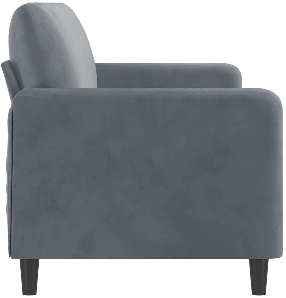 Trivietė sofa, tamsiai pilkos spalvos, 180cm, aksomas