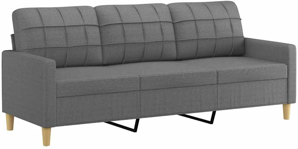 Trivietė sofa, tamsiai pilkos spalvos, 180cm, audinys