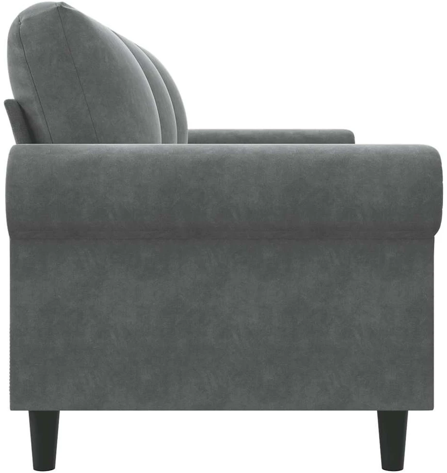 Trivietė sofa, tamsiai pilkos spalvos, 180cm, aksomas