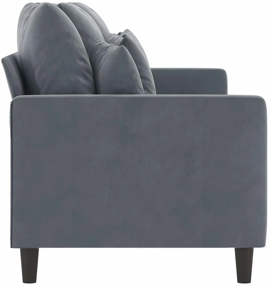 Trivietė sofa, tamsiai pilkos spalvos, 180cm, aksomas