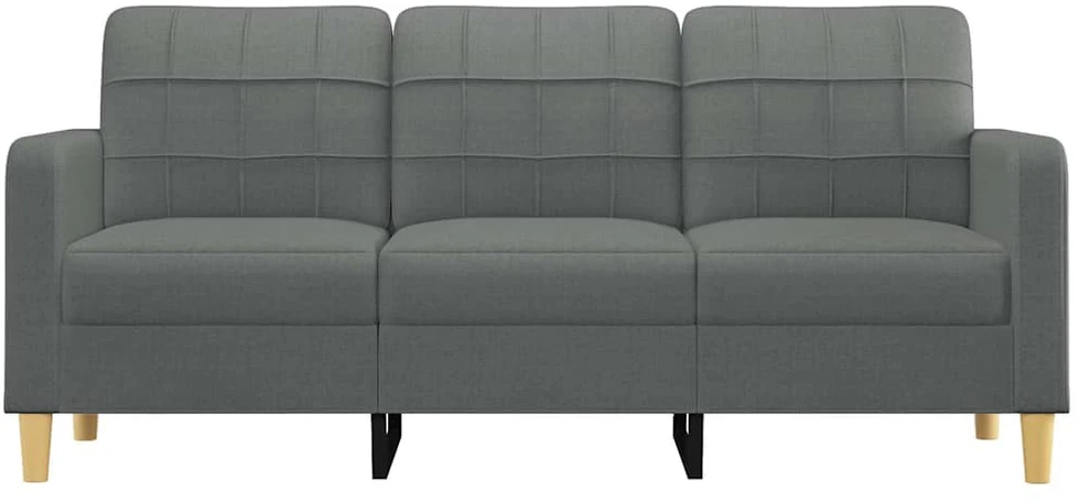 Trivietė sofa, tamsiai pilkos spalvos, 180cm, audinys