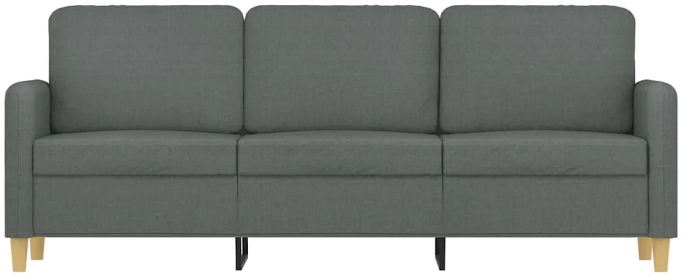 Trivietė sofa, tamsiai pilkos spalvos, 180cm, audinys