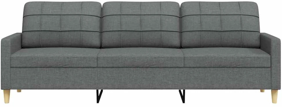 Trivietė sofa, tamsiai pilkos spalvos, 210cm, audinys