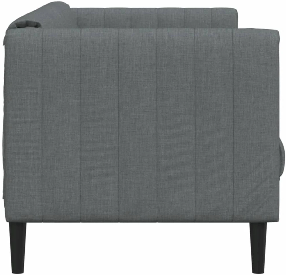 Trivietė sofa, tamsiai pilkos spalvos, audinys