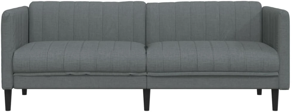 Trivietė sofa, tamsiai pilkos spalvos, audinys