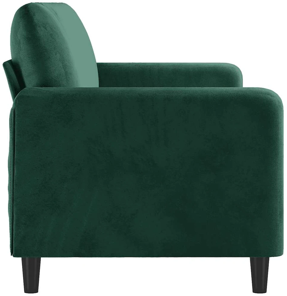 Trivietė sofa, tamsiai žalios spalvos, 180cm, aksomas