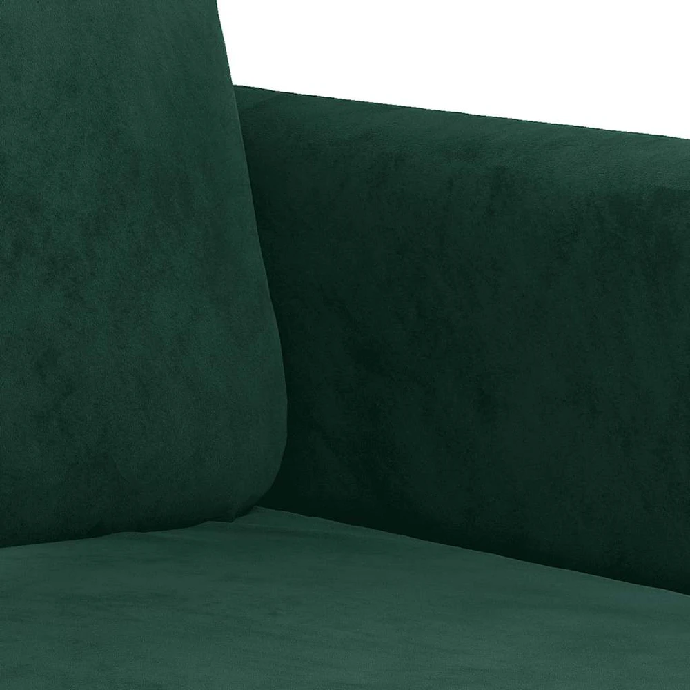 Trivietė sofa, tamsiai žalios spalvos, 180cm, aksomas