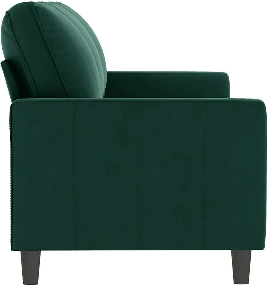 Trivietė sofa, tamsiai žalios spalvos, 180cm, aksomas