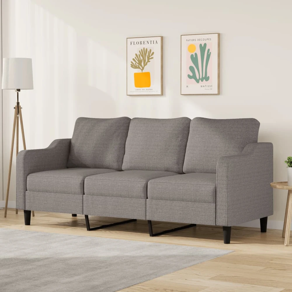 Trivietė sofa, taupe spalvos, 180cm, audinys