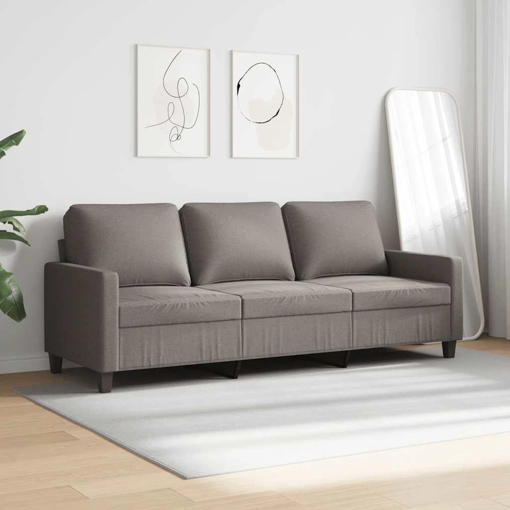 Trivietė sofa, taupe spalvos, 180cm, audinys