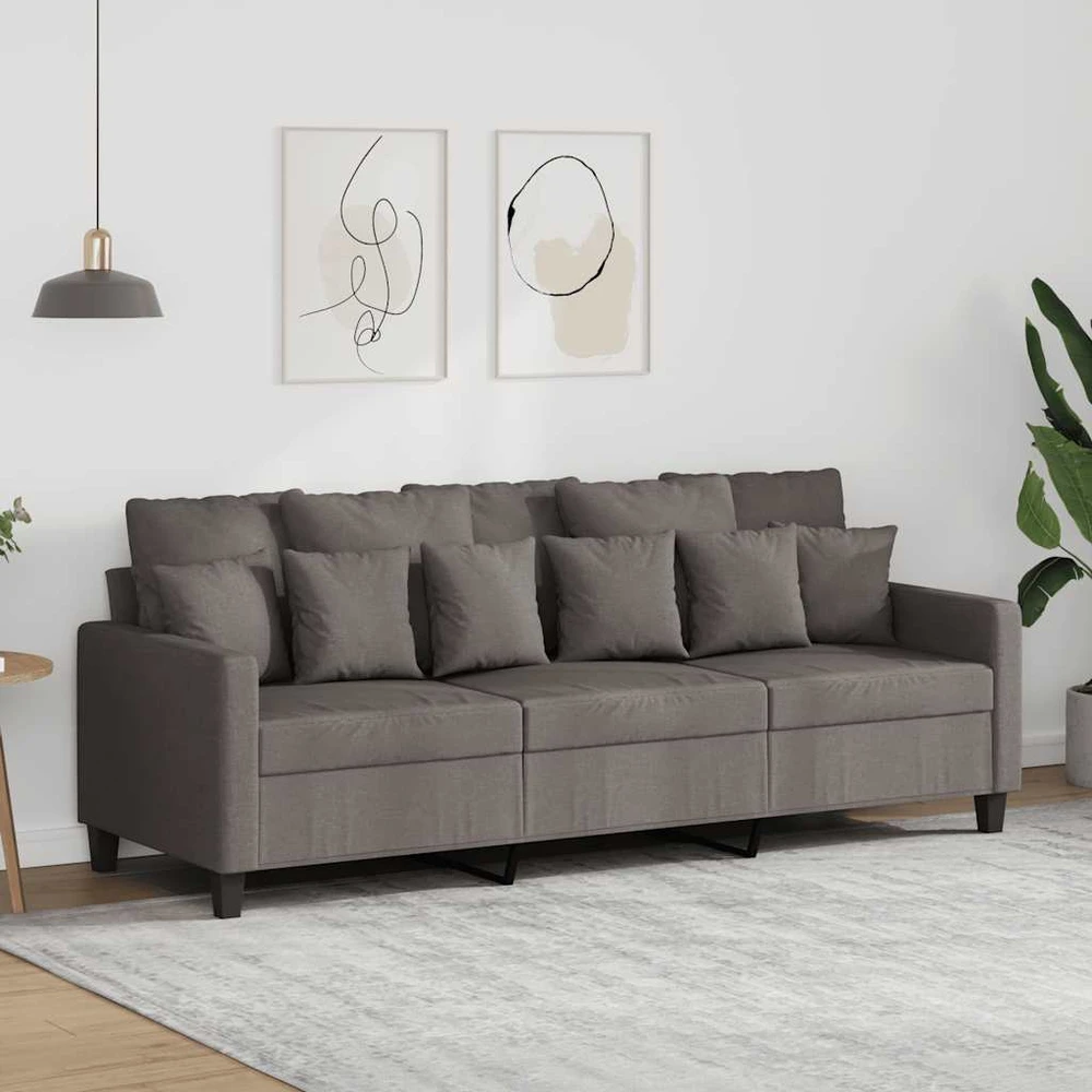 Trivietė sofa, taupe spalvos, 180cm, audinys