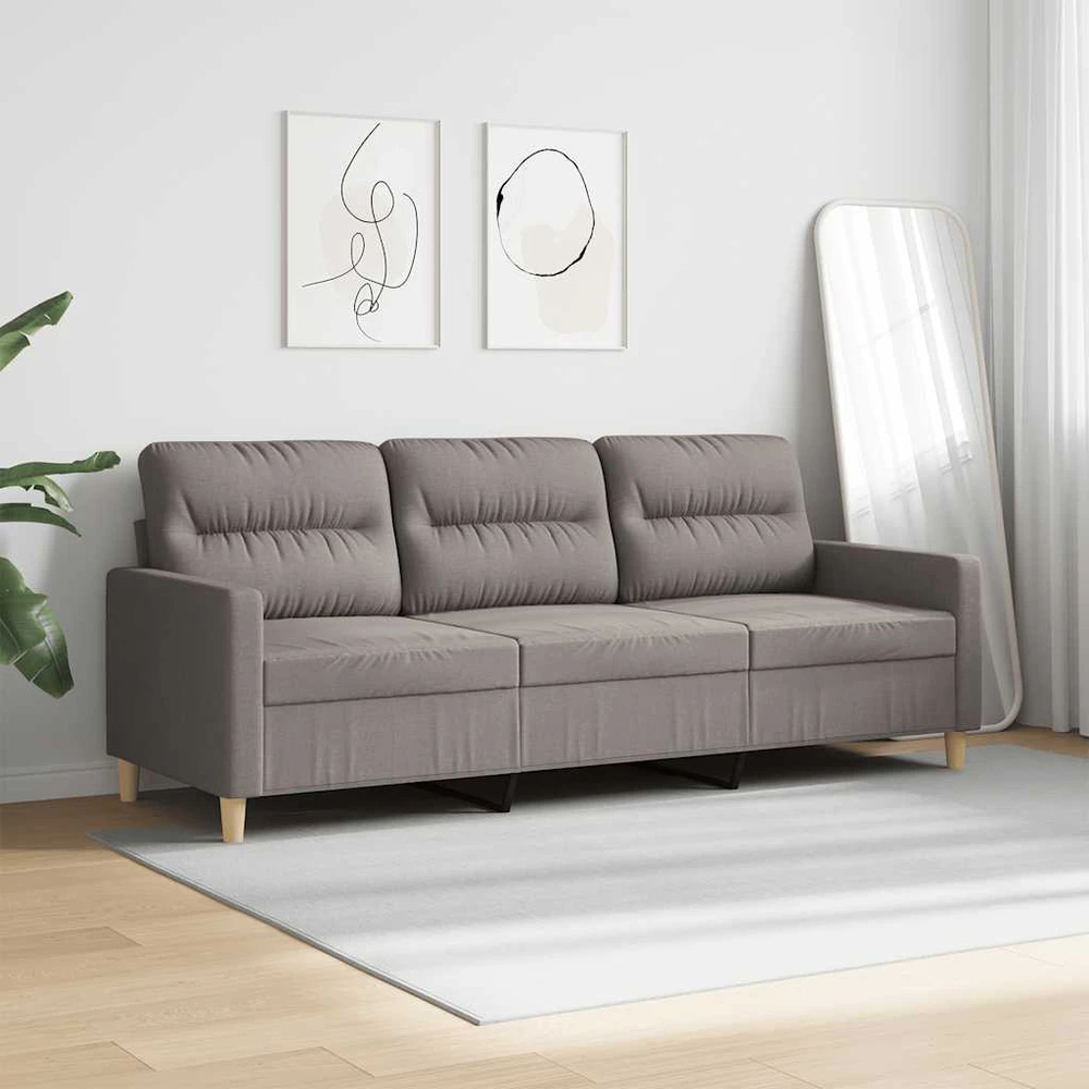 Trivietė sofa, taupe spalvos, 180cm, audinys