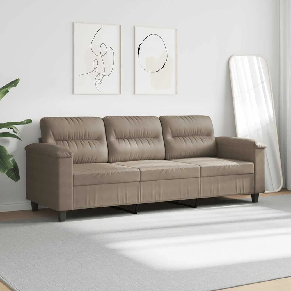 Trivietė sofa, taupe spalvos, 180cm, mikropluošto audinys