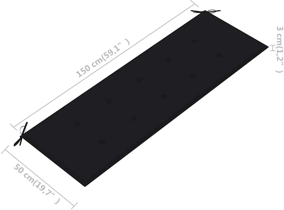 Trivietis sodo suoliukas su pagalve, 150cm, eukalipto masyvas