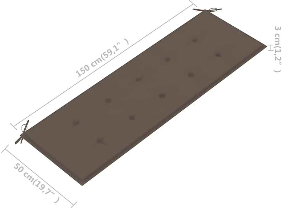 Trivietis sodo suoliukas su pagalve, 150cm, eukalipto masyvas