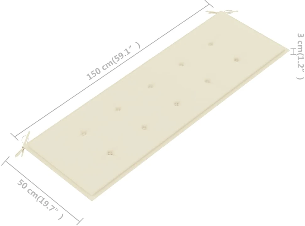 Trivietis sodo suoliukas su pagalve, 150cm, eukalipto masyvas