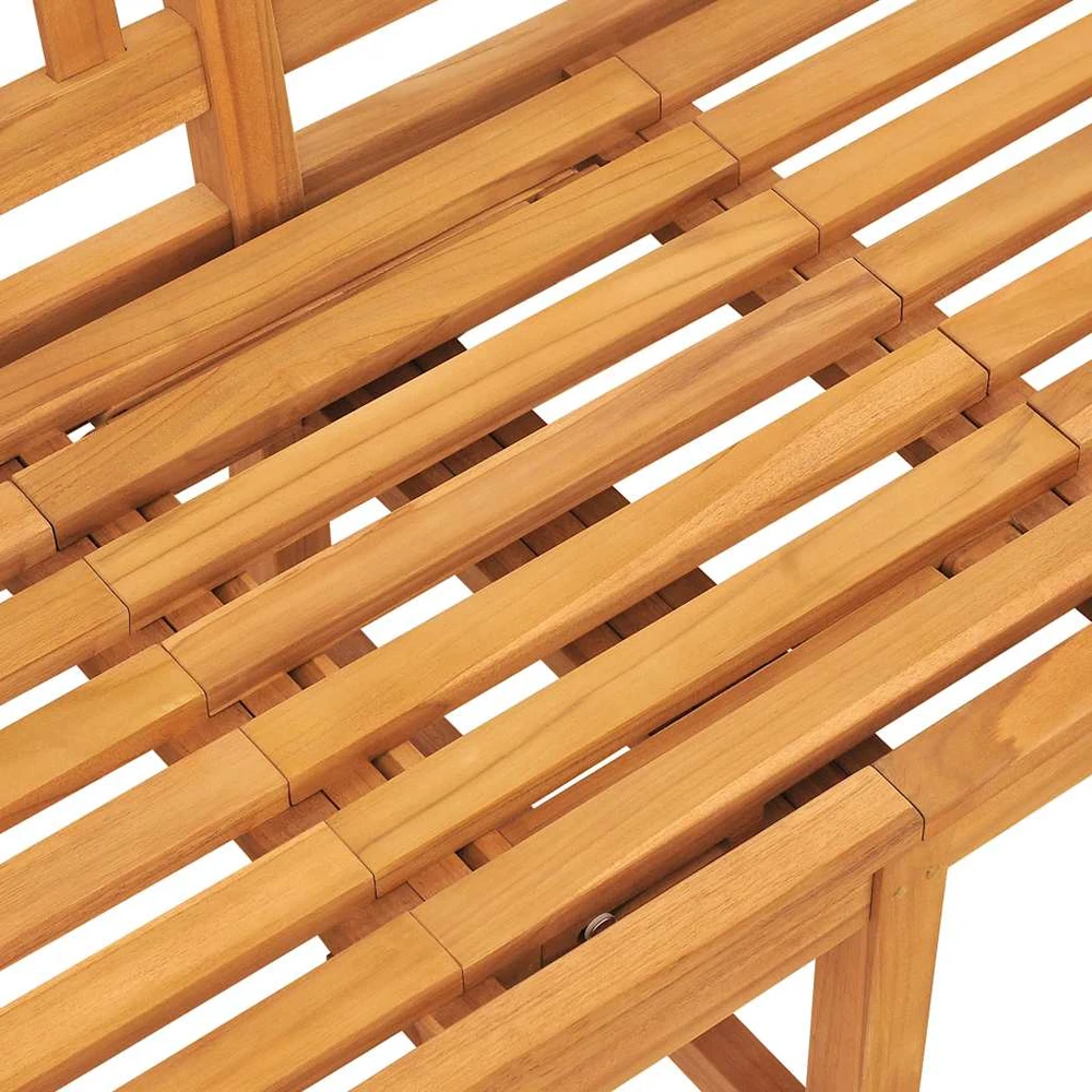 Trivietis sodo suoliukas su staliuku, 150cm, tikmedžio masyvas