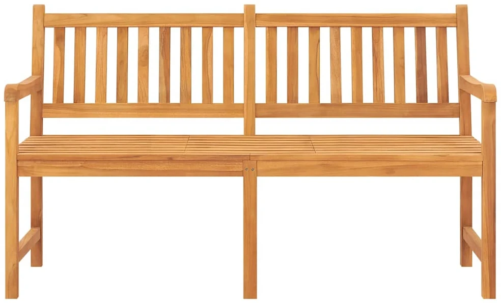 Trivietis sodo suoliukas su staliuku, 150cm, tikmedžio masyvas