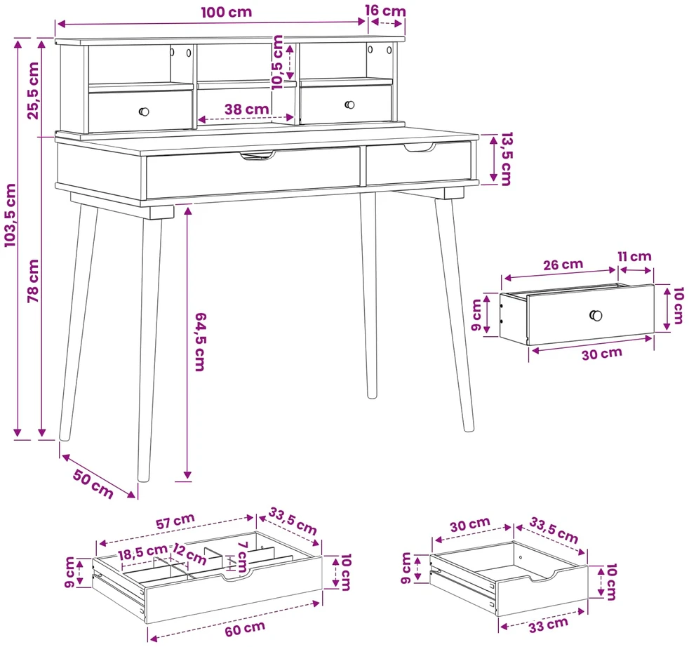 Tualetės rinkinys FAUSKE 2 vnt. Balta 100 x 50 x 103,5 cm
