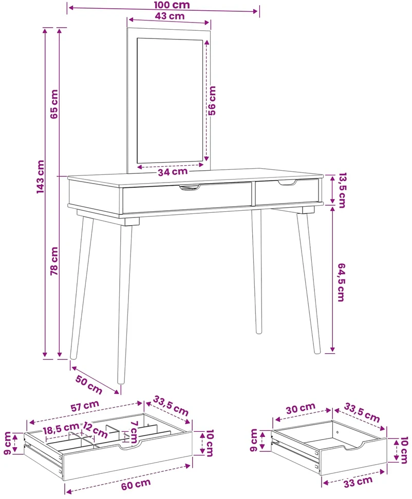 Tualetės rinkinys FAUSKE 2 vnt. Balta 100 x 50 x 143 cm