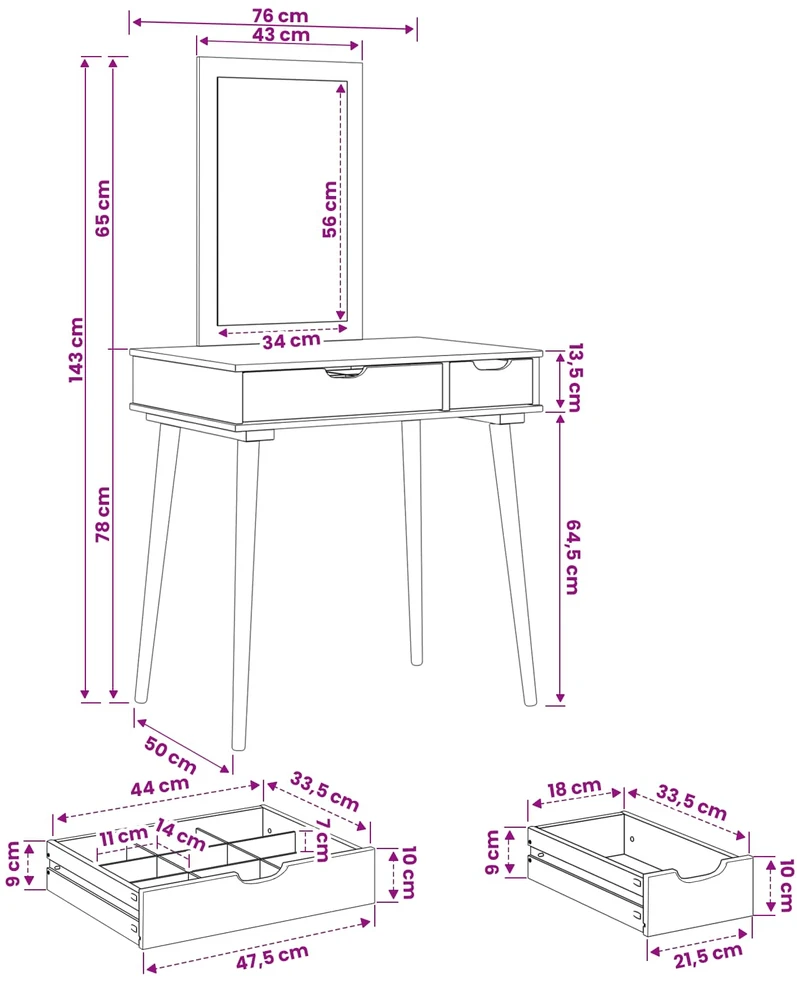 Tualetės rinkinys FAUSKE 2 vnt. Balta 76 x 50 x 143 cm