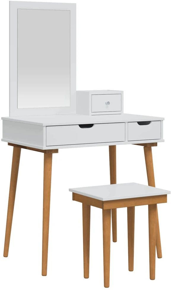 Tualetės rinkinys FAUSKE 4 vnt. Balta 76 x 50 x 143 cm