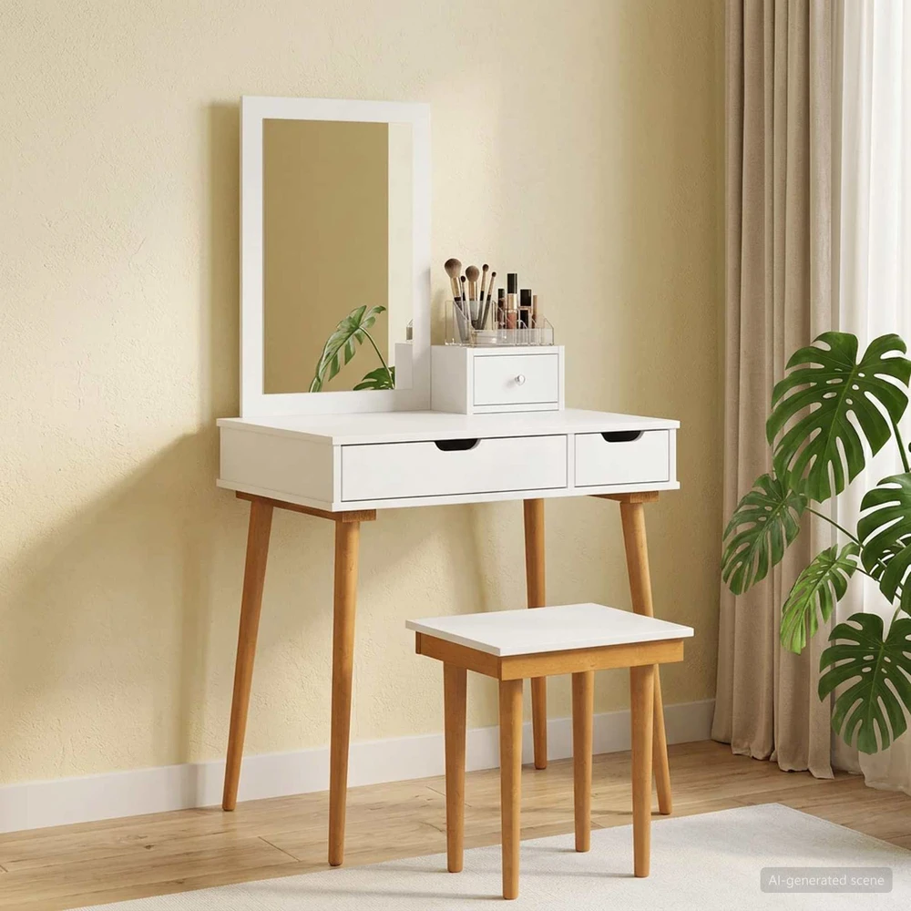 Tualetės rinkinys FAUSKE 4 vnt. Balta 76 x 50 x 143 cm