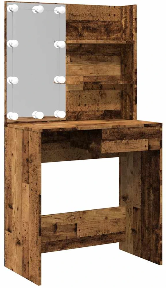 tualetinis staliukas su LED Old Wood 74,5x40x141 cm