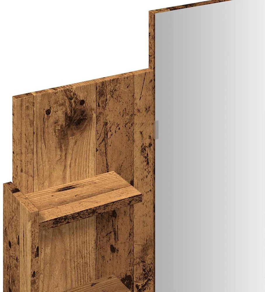 tualetinis staliukas su veidrodžiu Old Wood 96x39x142 cm