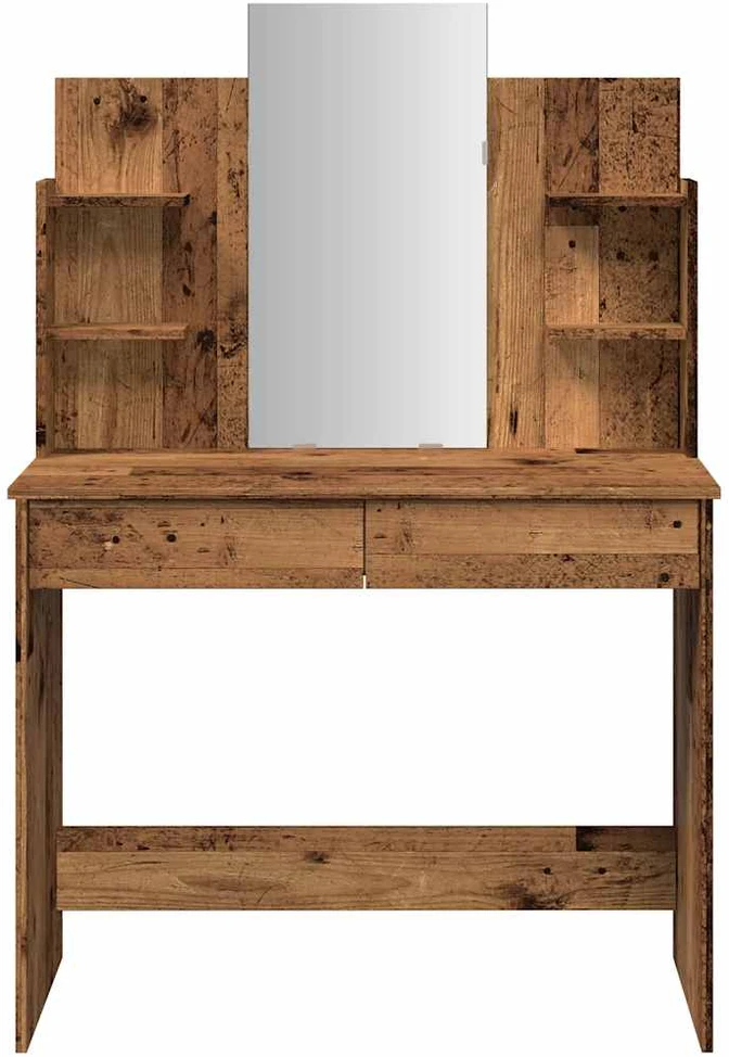 tualetinis staliukas su veidrodžiu Old Wood 96x39x142 cm