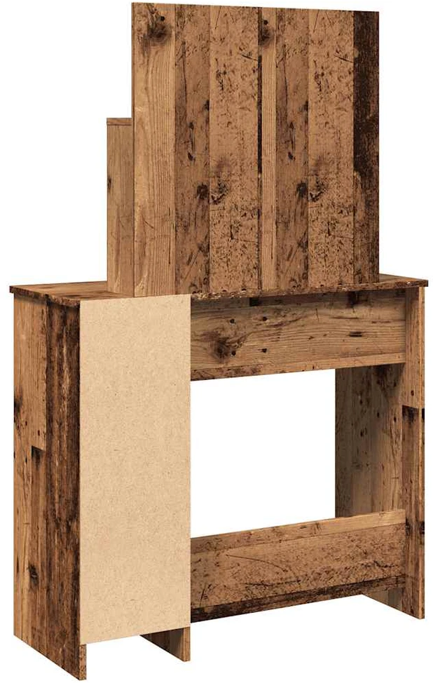 tualetinis staliukas su veidrodžiu, senas medis 86,5x35x136 cm
