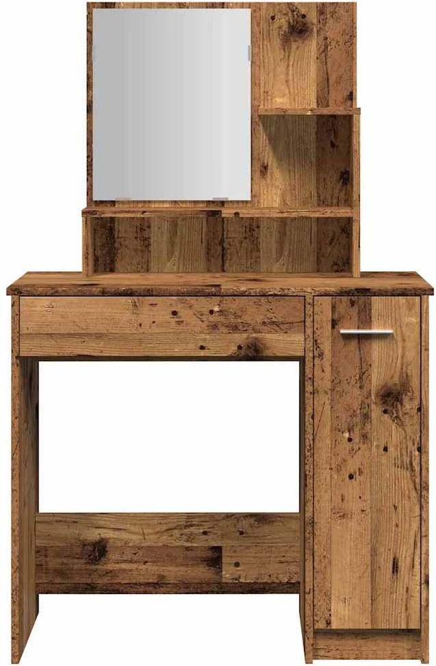 tualetinis staliukas su veidrodžiu, senas medis 86,5x35x136 cm