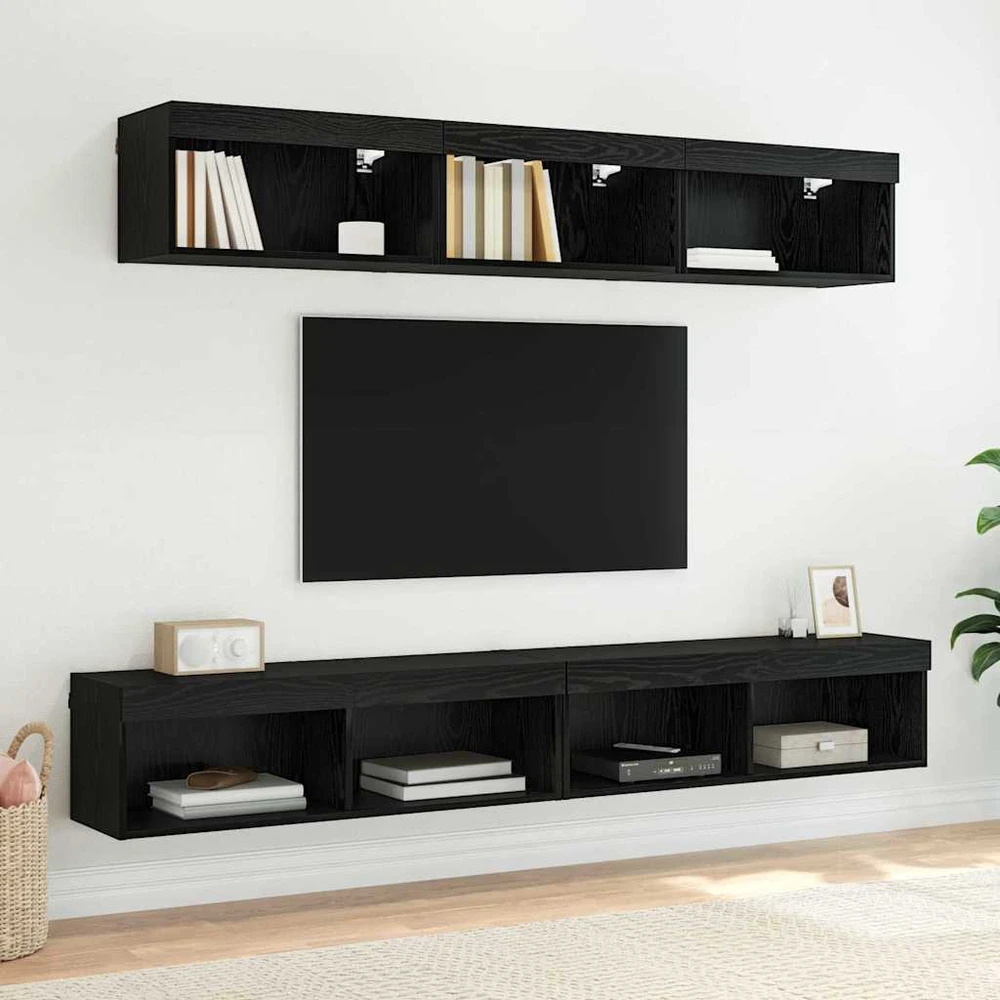 TV staliukas TV sieninė spintelė 100 x 30 x 30 cm Juodas ąžuolas
