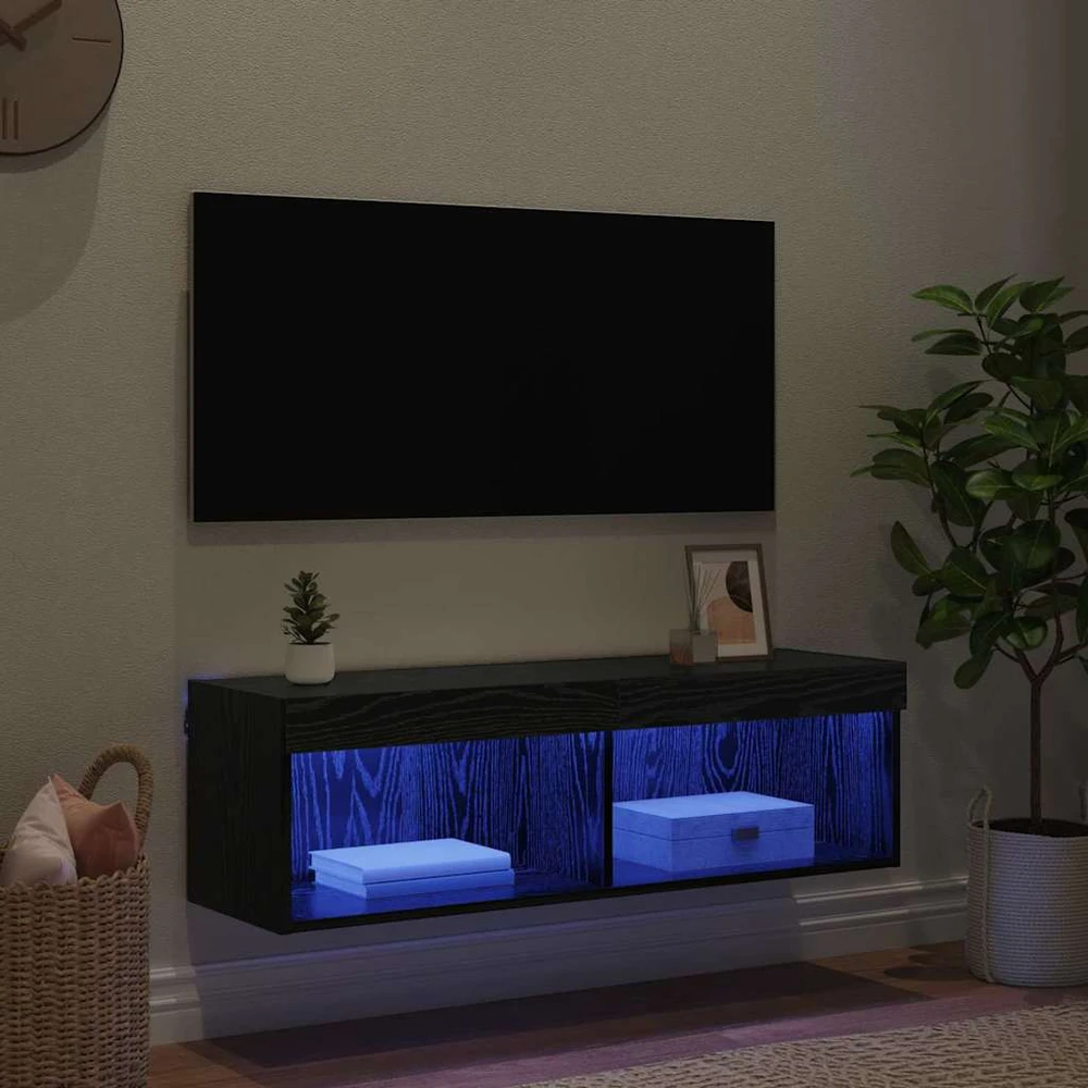 TV staliukas TV sieninė spintelė 100 x 30 x 30 cm Juodas ąžuolas