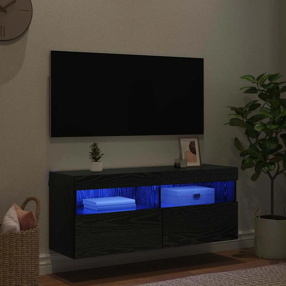 TV staliukas TV sieninė spintelė 100 x 30 x 40 cm Juodas ąžuolas