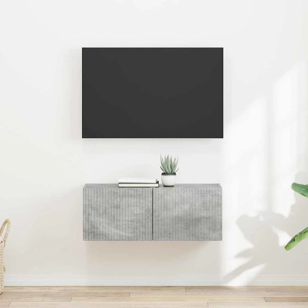 TV staliukas TV sieninė spintelė 2 vnt. Betoninė Apdirbta mediena