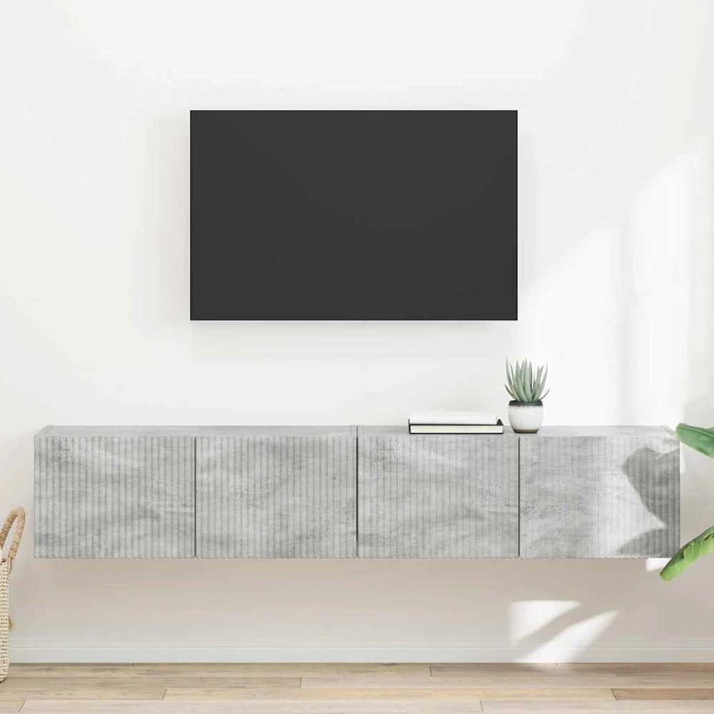 TV staliukas TV sieninė spintelė 2 vnt. Betoninė Apdirbta mediena