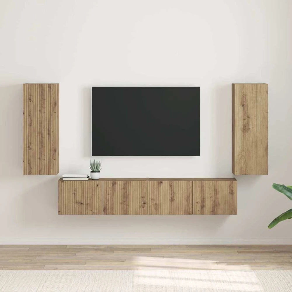 TV staliukas TV sieninė spintelė 2 vnt. Meistrų ąžuolas Apdirbta mediena