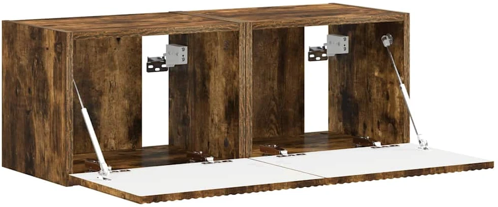 TV staliukas TV sieninė spintelė 2 vnt. Rūkyta ąžuolas Apdirbta mediena