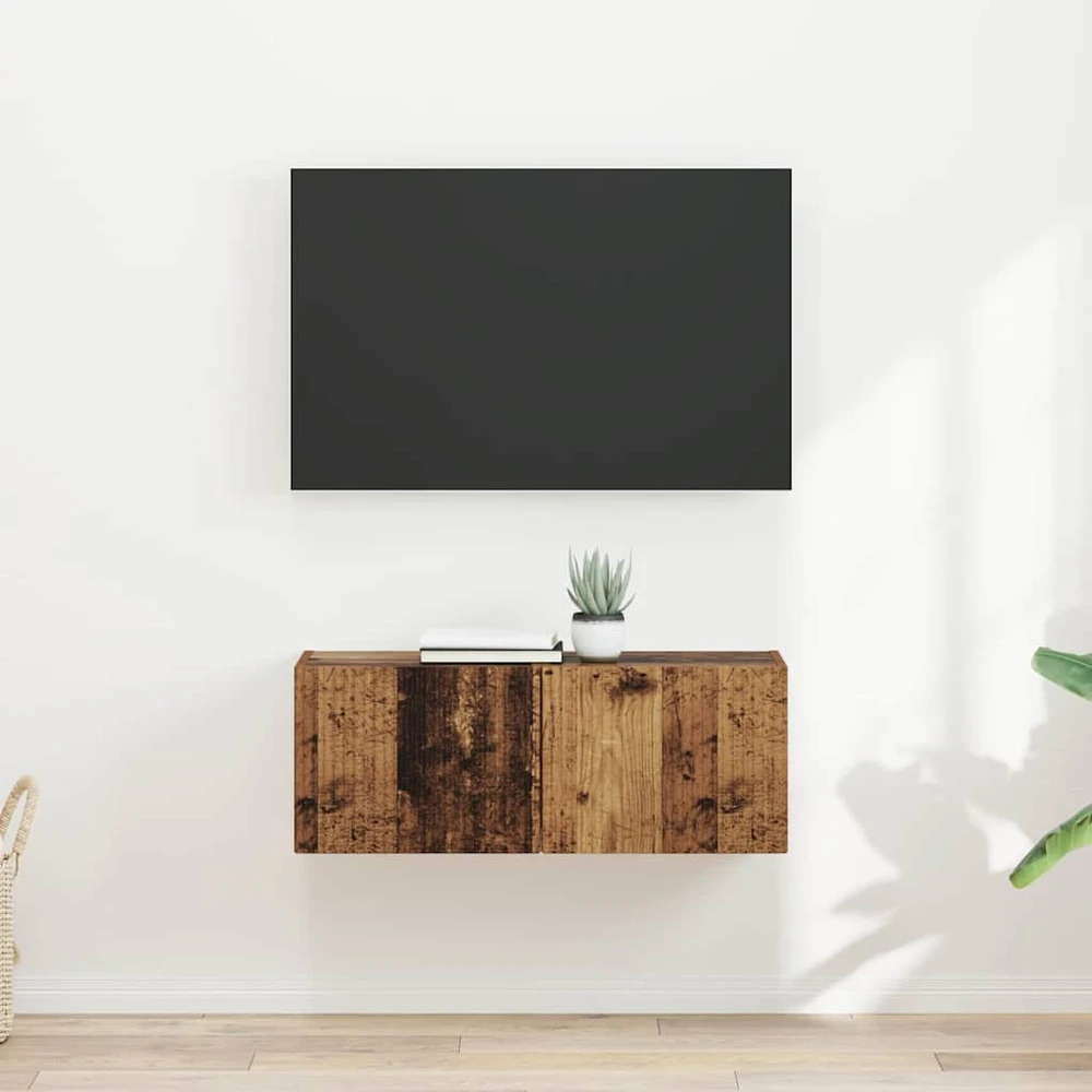 TV staliukas TV sieninė spintelė 2 vnt. Senovinis medis Apdirbta mediena