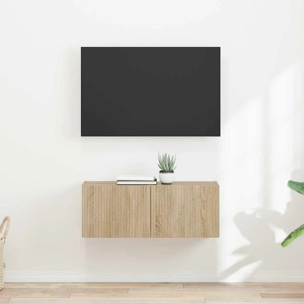 TV staliukas TV sieninė spintelė 2 vnt. Sonoma Apdirbta mediena