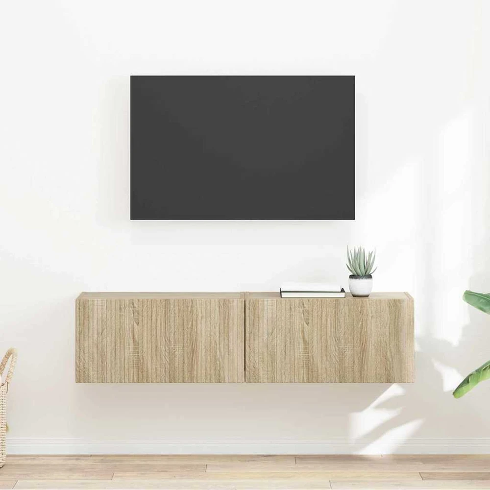 TV staliukas TV sieninė spintelė 2 vnt. Sonoma Apdirbta mediena