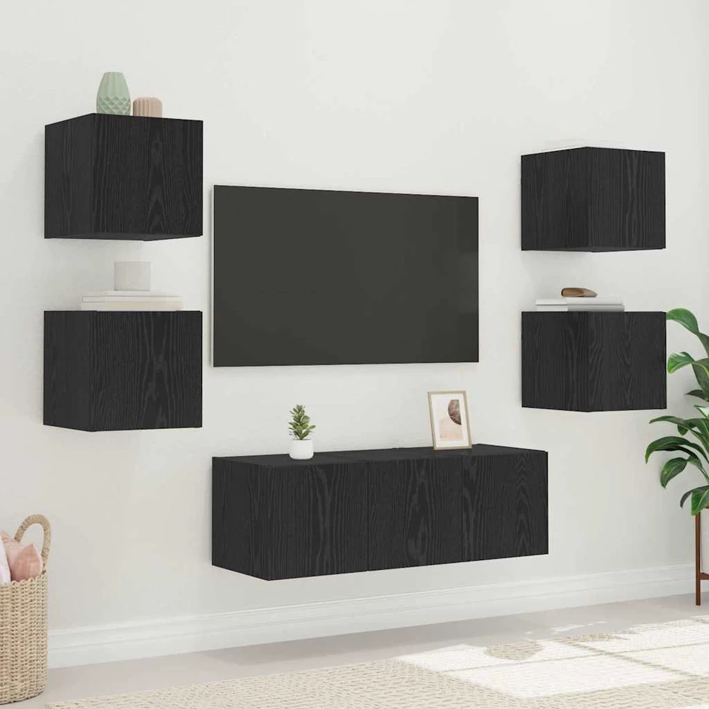 TV staliukas TV sieninė spintelė 30,5 x 35 x 30 cm Juodas ąžuolas