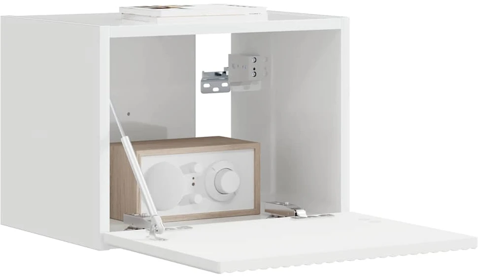 TV sieninė spintelė 39 x 31 x 29,5 cm Blizgus baltas