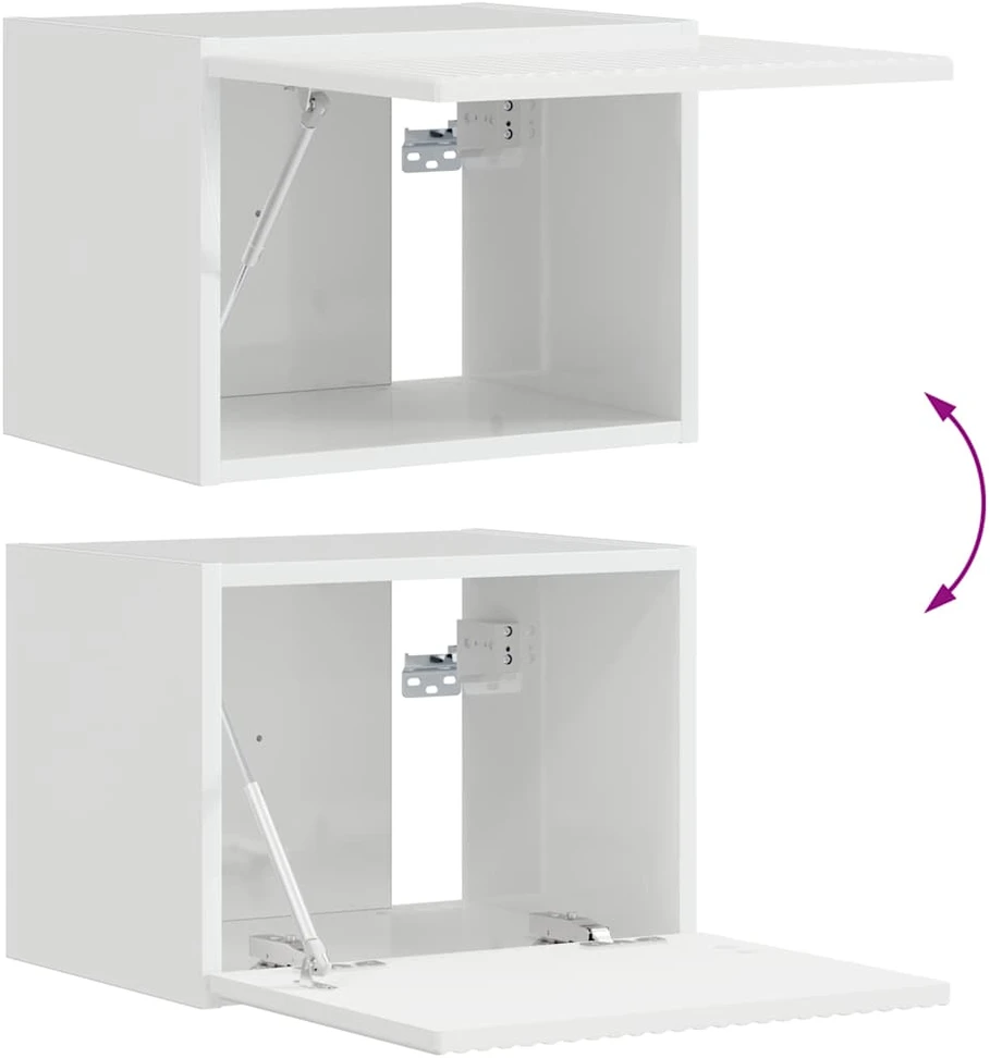 TV sieninė spintelė 39 x 31 x 29,5 cm Blizgus baltas