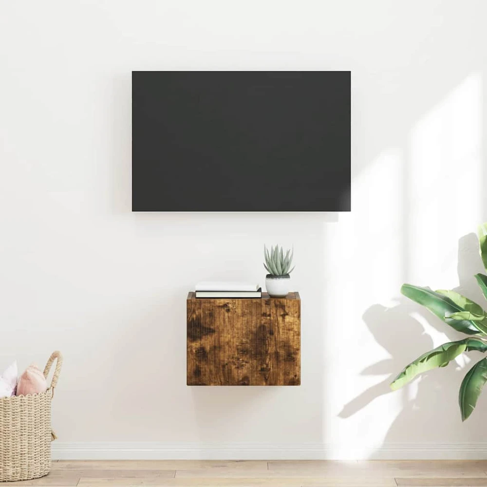 TV staliukas TV sieninė spintelė 39 x 31 x 29,5 cm Rūkyta ąžuolas