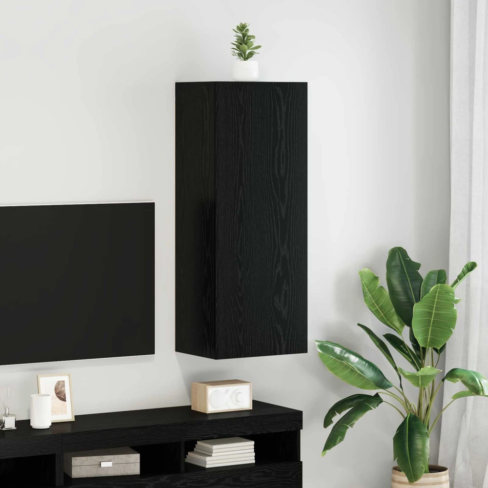 TV staliukas TV sieninė spintelė 40,5 x 30 x 102 cm Juodas ąžuolas