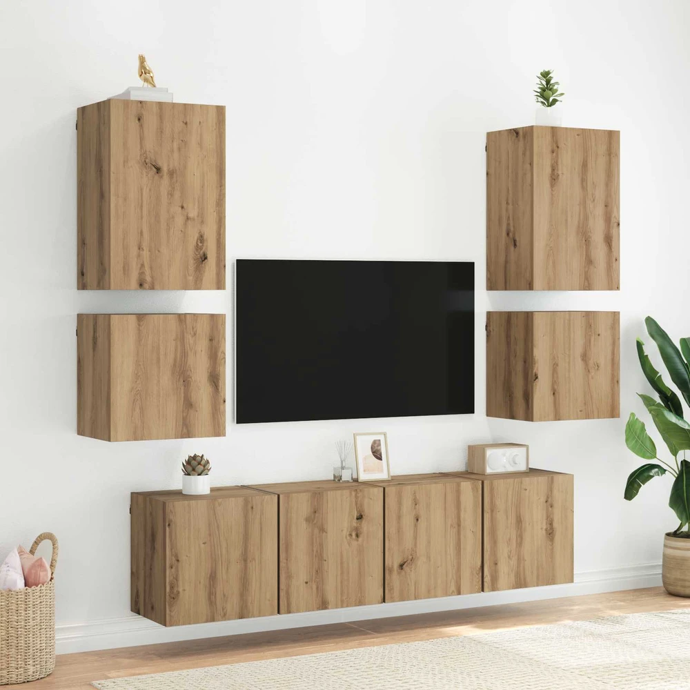 TV staliukas TV sieninė spintelė 40,5x30x40cm Amatininkų ąžuolas
